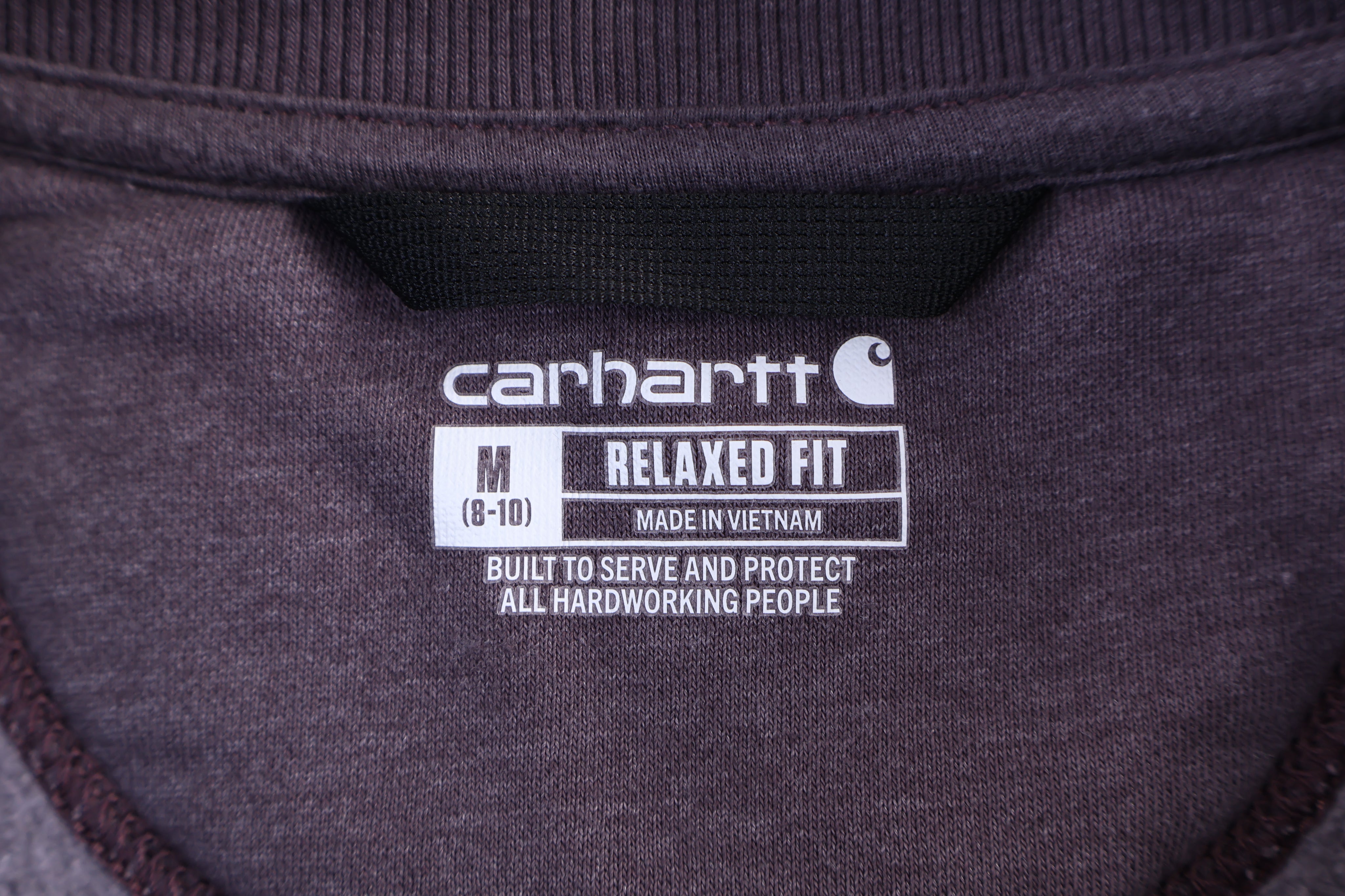 Women's Carhartt Logo Patch Purple Quarter Zip Sweatshirt