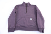 Women's Carhartt Logo Patch Purple Quarter Zip Sweatshirt
