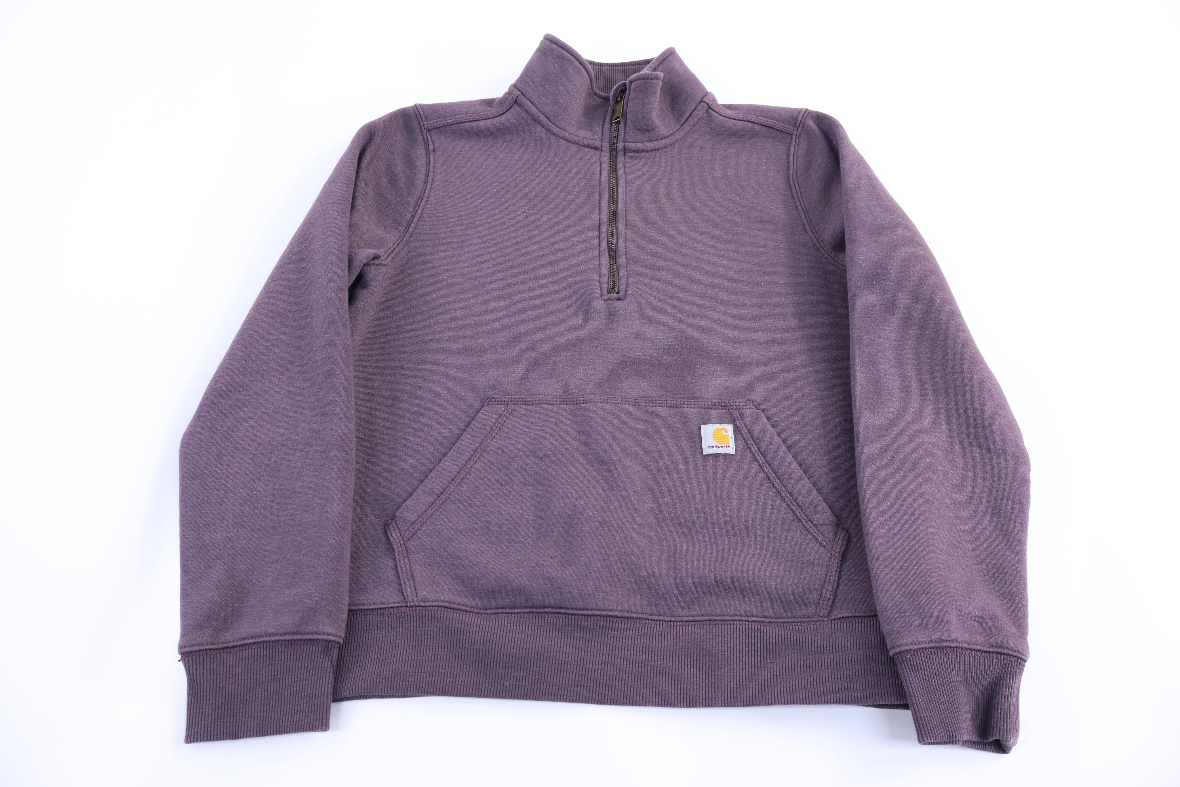 Women's Carhartt Logo Patch Purple Quarter Zip Sweatshirt