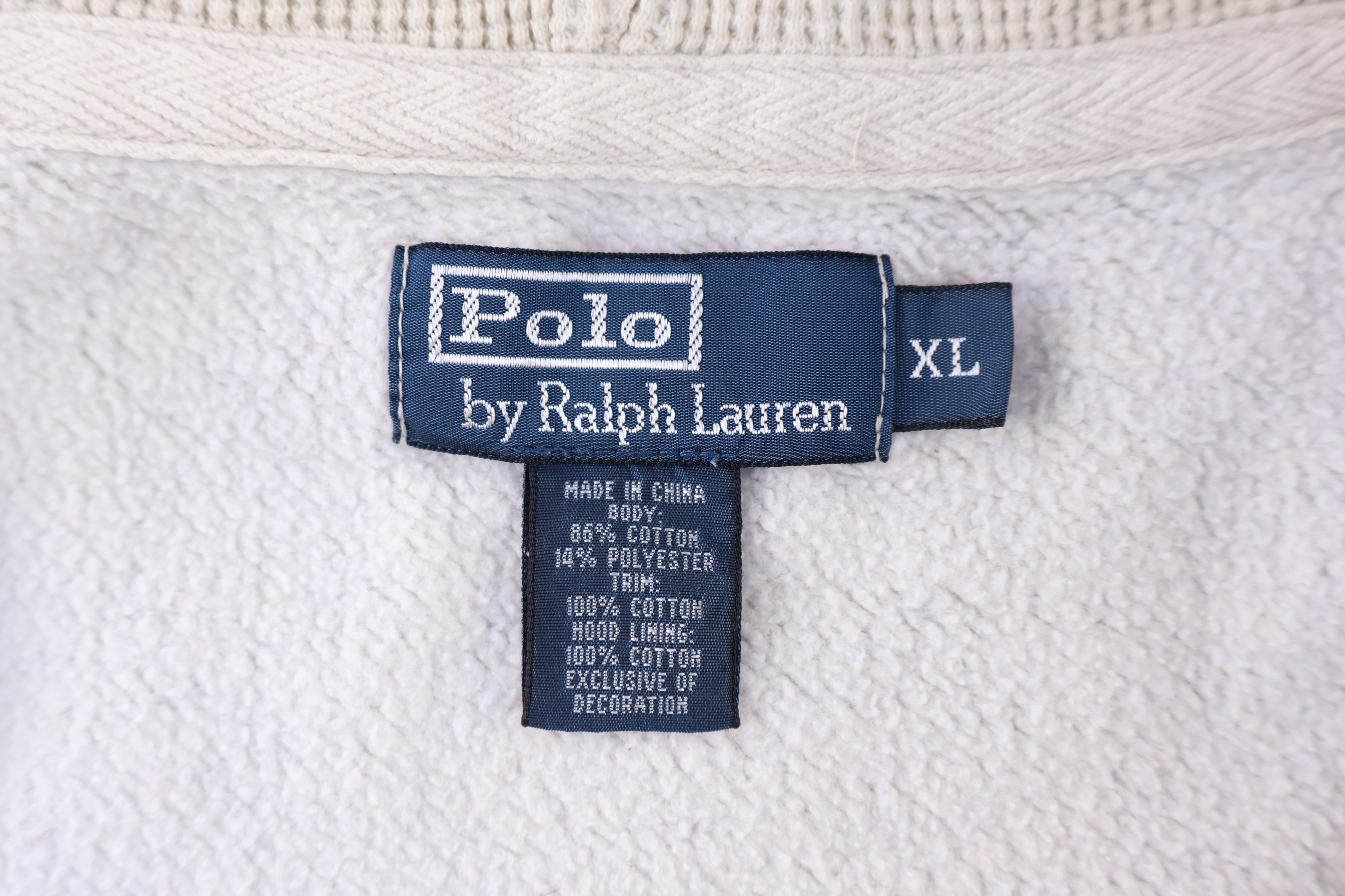 Polo by Ralph Lauren Embroidered Logo Grey Full Zip Hoodie