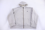 Polo by Ralph Lauren Embroidered Logo Grey Full Zip Hoodie
