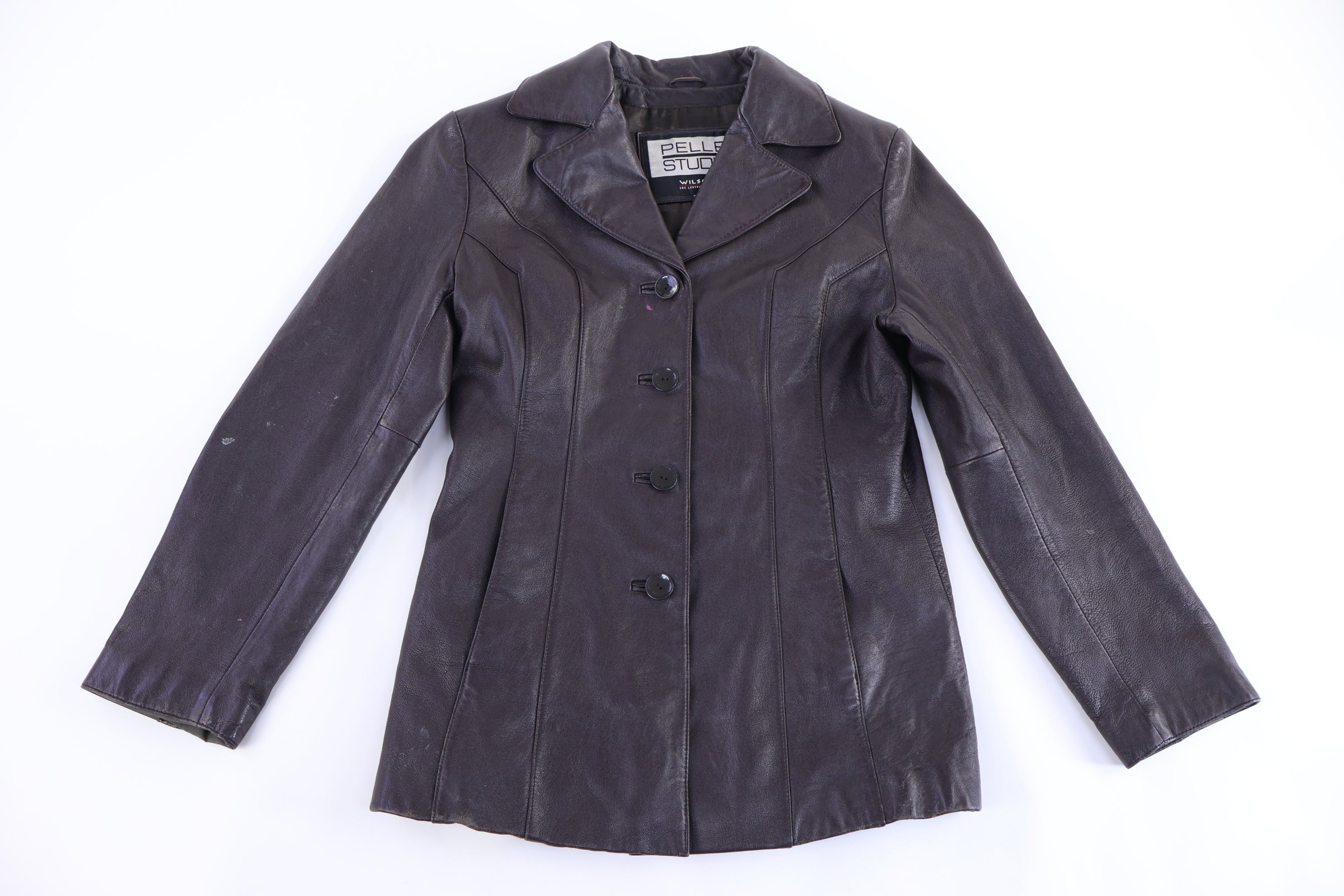 Women's Vintage Pelle Studio Brown Leather Coat