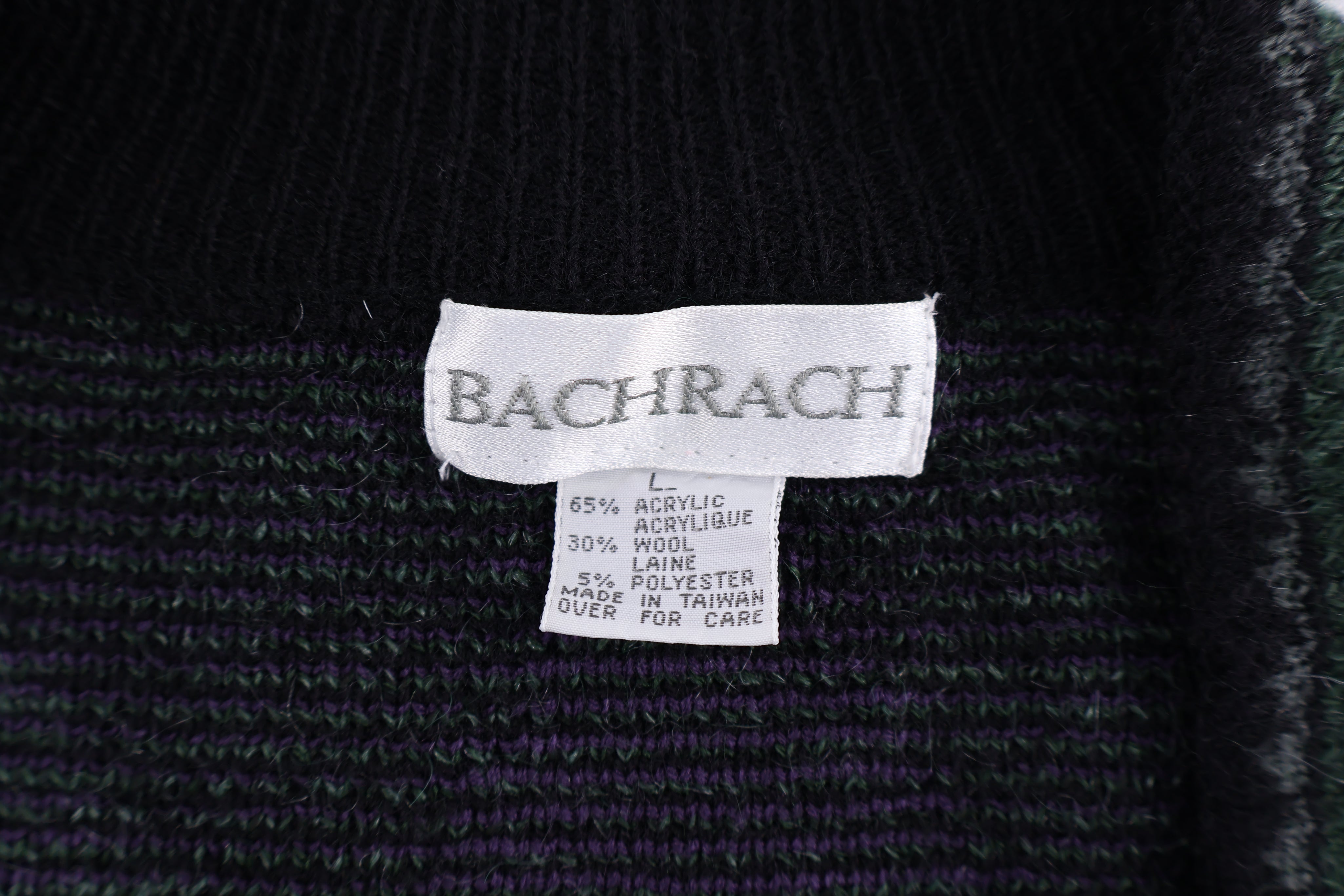 90's Bach Rach Multipatterned Knit Cardigan Sweater