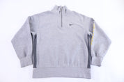 Vintage Nike Embroidered Logo Grey Quarter Zip Pullover