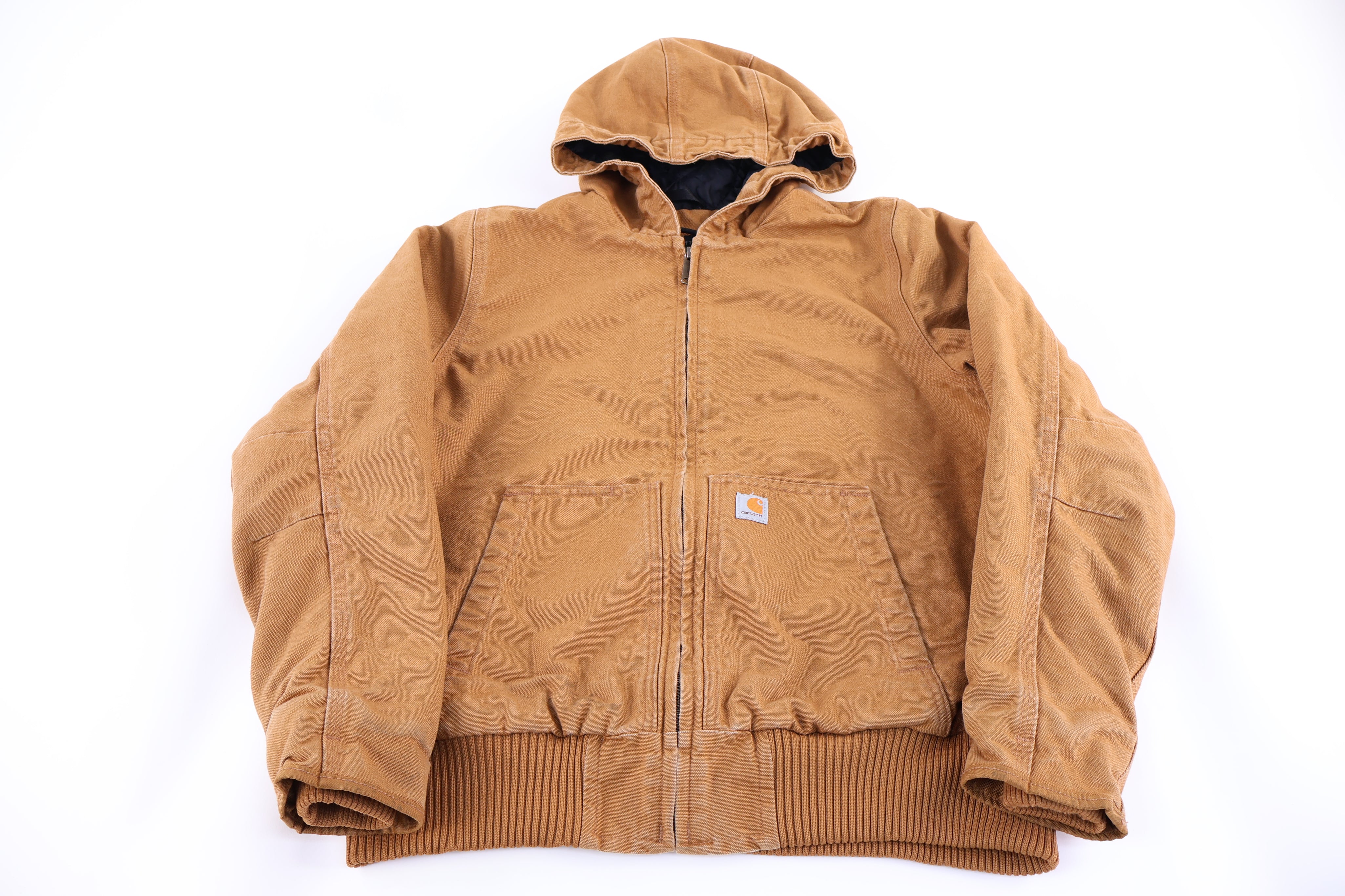 Women's Carhartt Logo Patch Tan Full Zip Jacket
