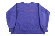 Vintage Champion Embroidered Logo Purple Sweatshirt