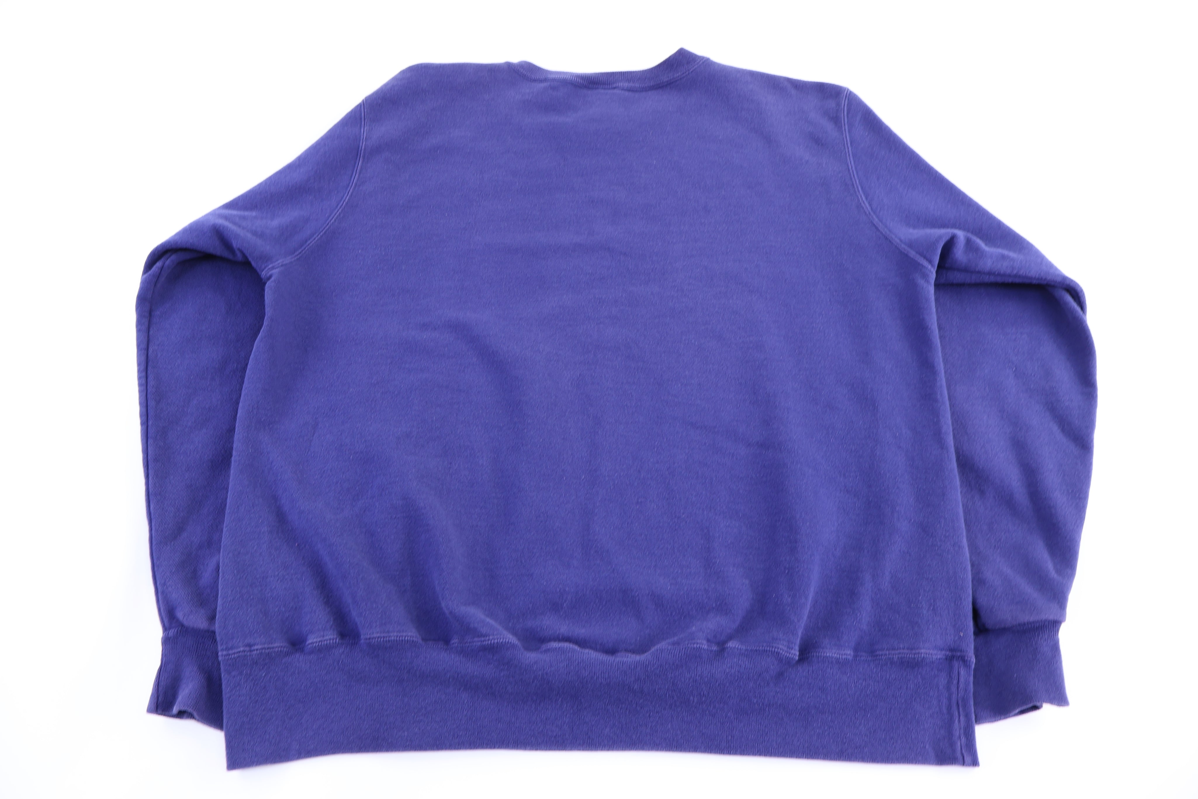 Vintage Champion Embroidered Logo Purple Sweatshirt