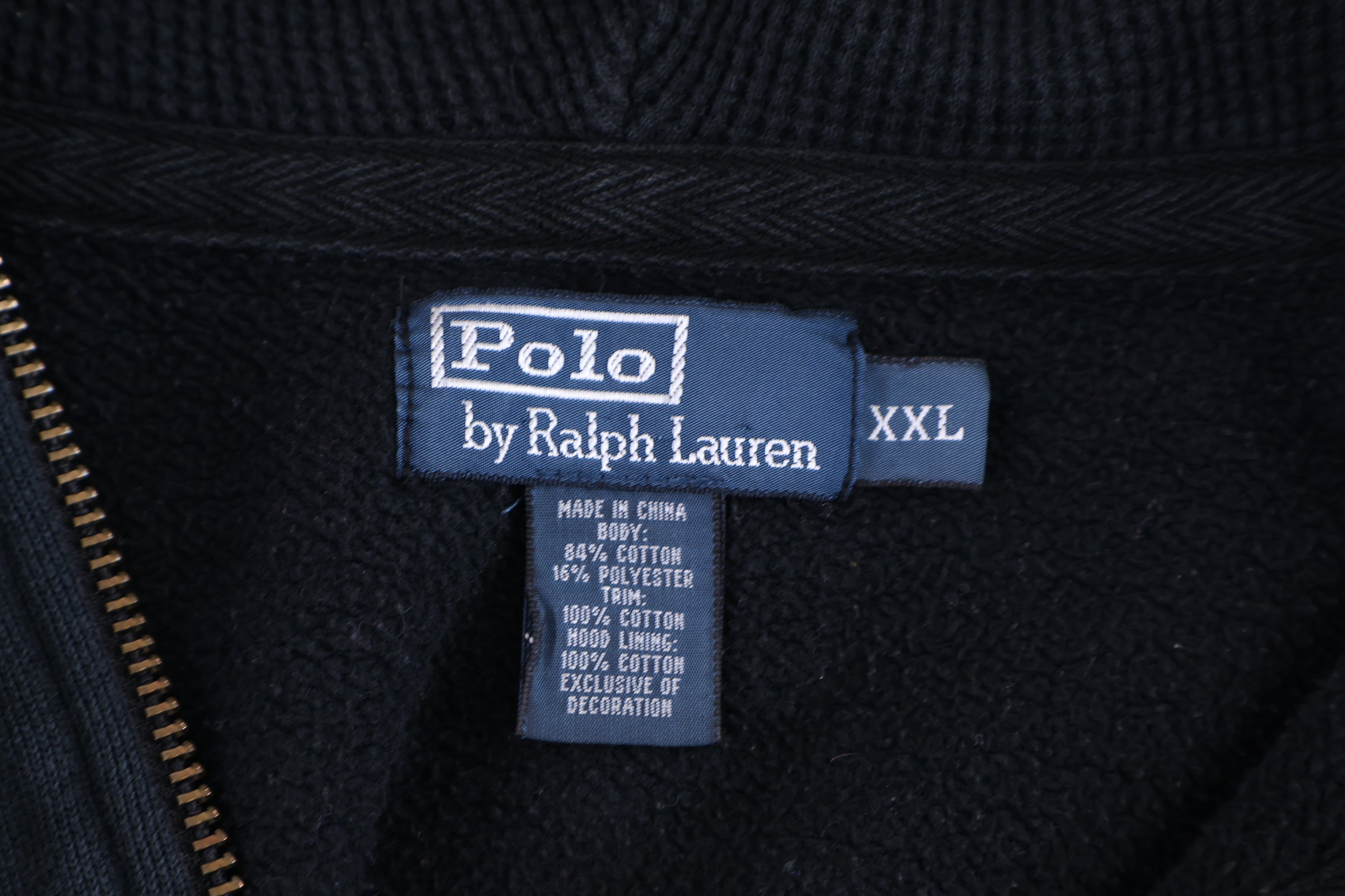 Polo by Ralph Lauren Embroidered Logo Black Full Zip Jacket