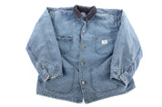 Carhartt Logo Patch Green Blanket Lined Chore Jacket