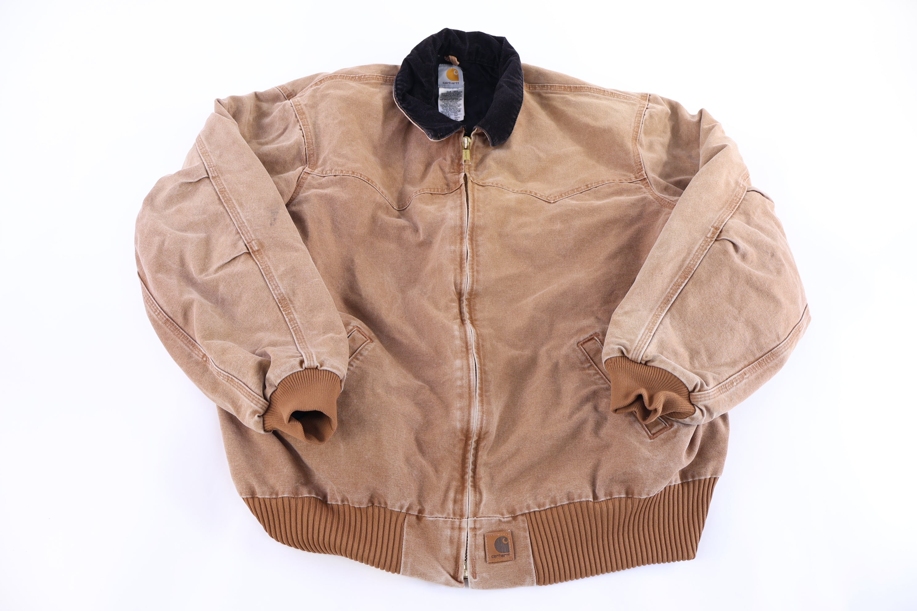Carhartt Logo Patch Tan Full Zip Jacket