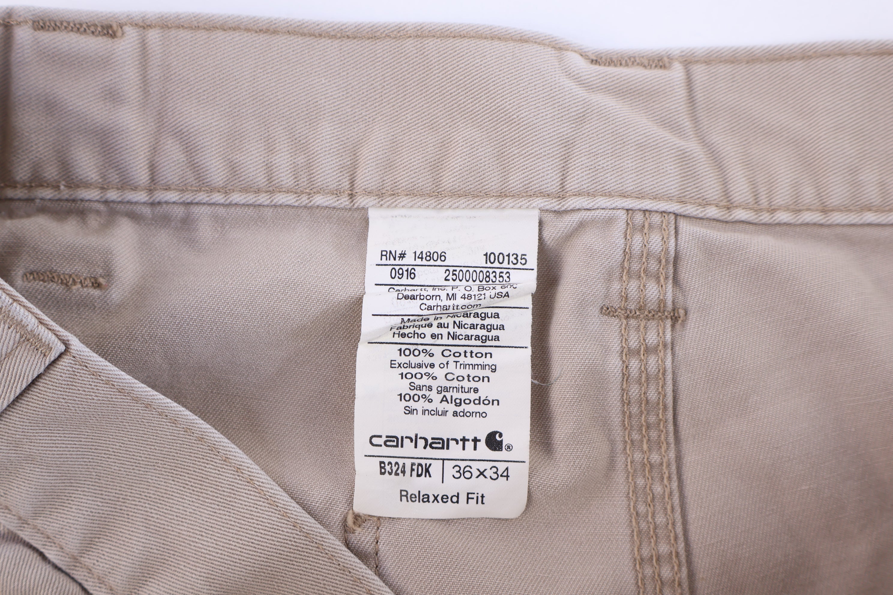 Carhartt Logo Patch Tan Relaxed Fit Pants