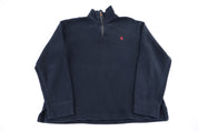 Polo by Ralph Lauren Embroidered Logo Black Quarter Zip Sweater