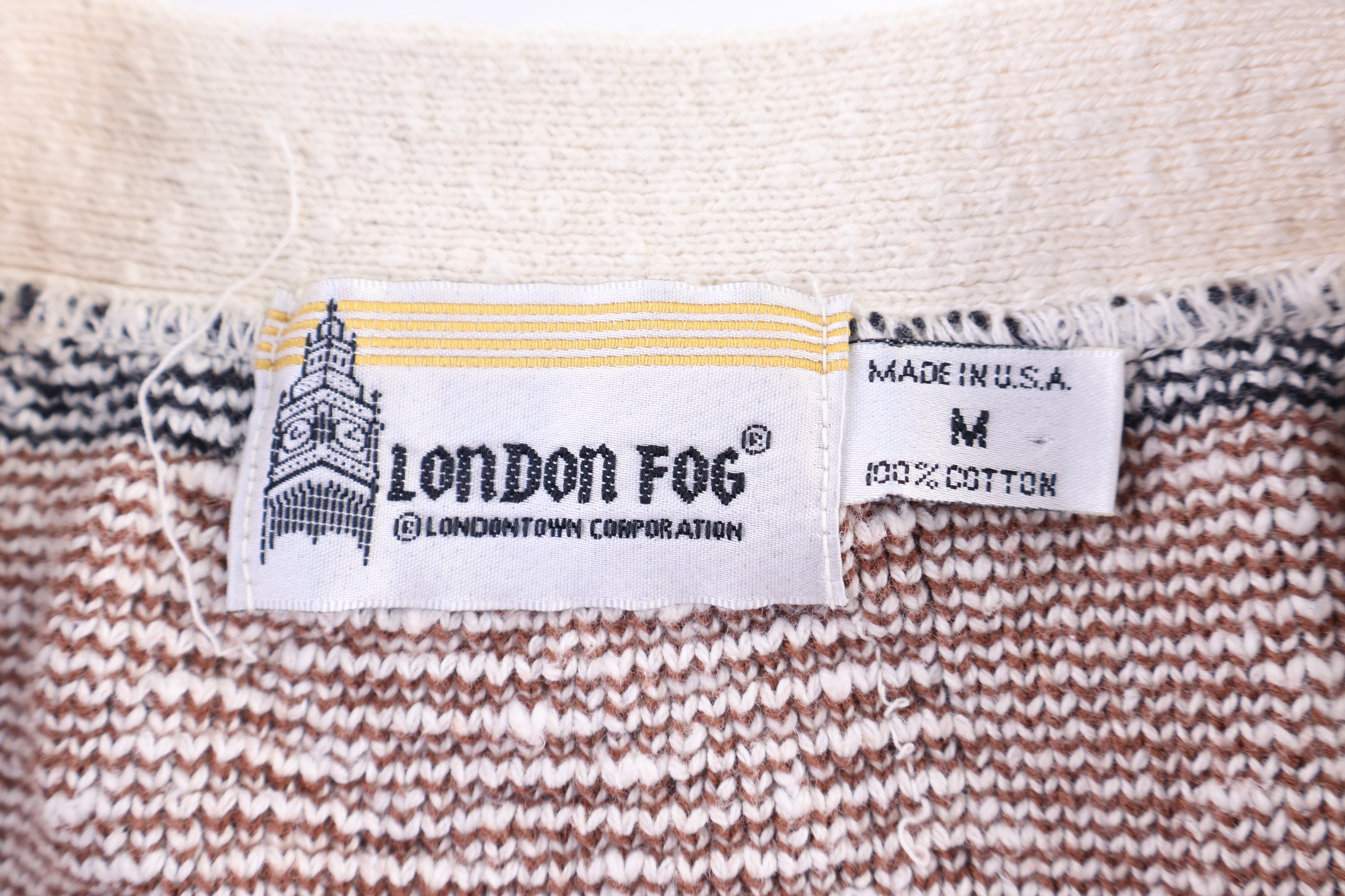90's London Fog Tan Cardigan Sweater