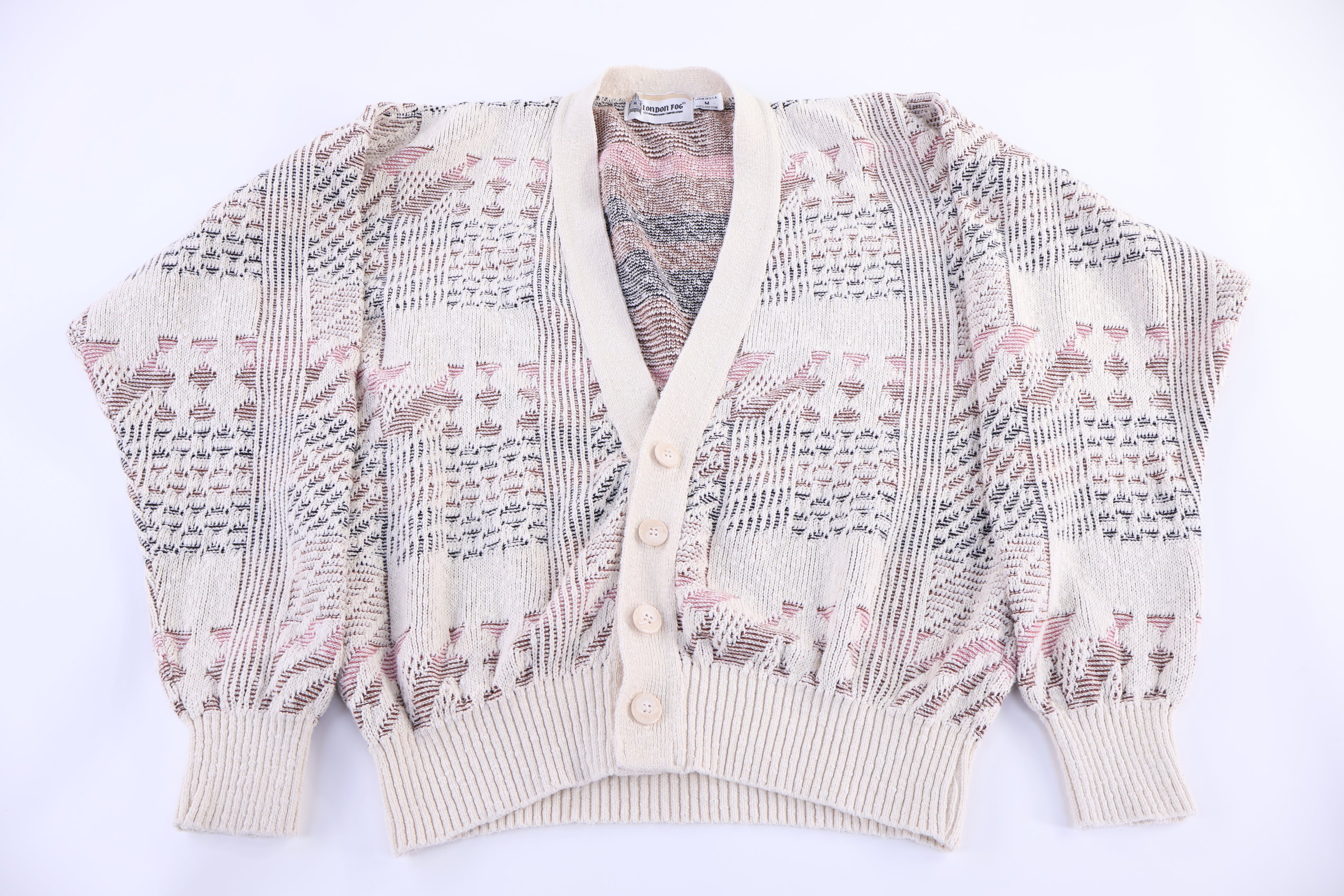 90's London Fog Tan Cardigan Sweater