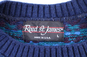 90's Red St. James Multicolor Knit Sweater