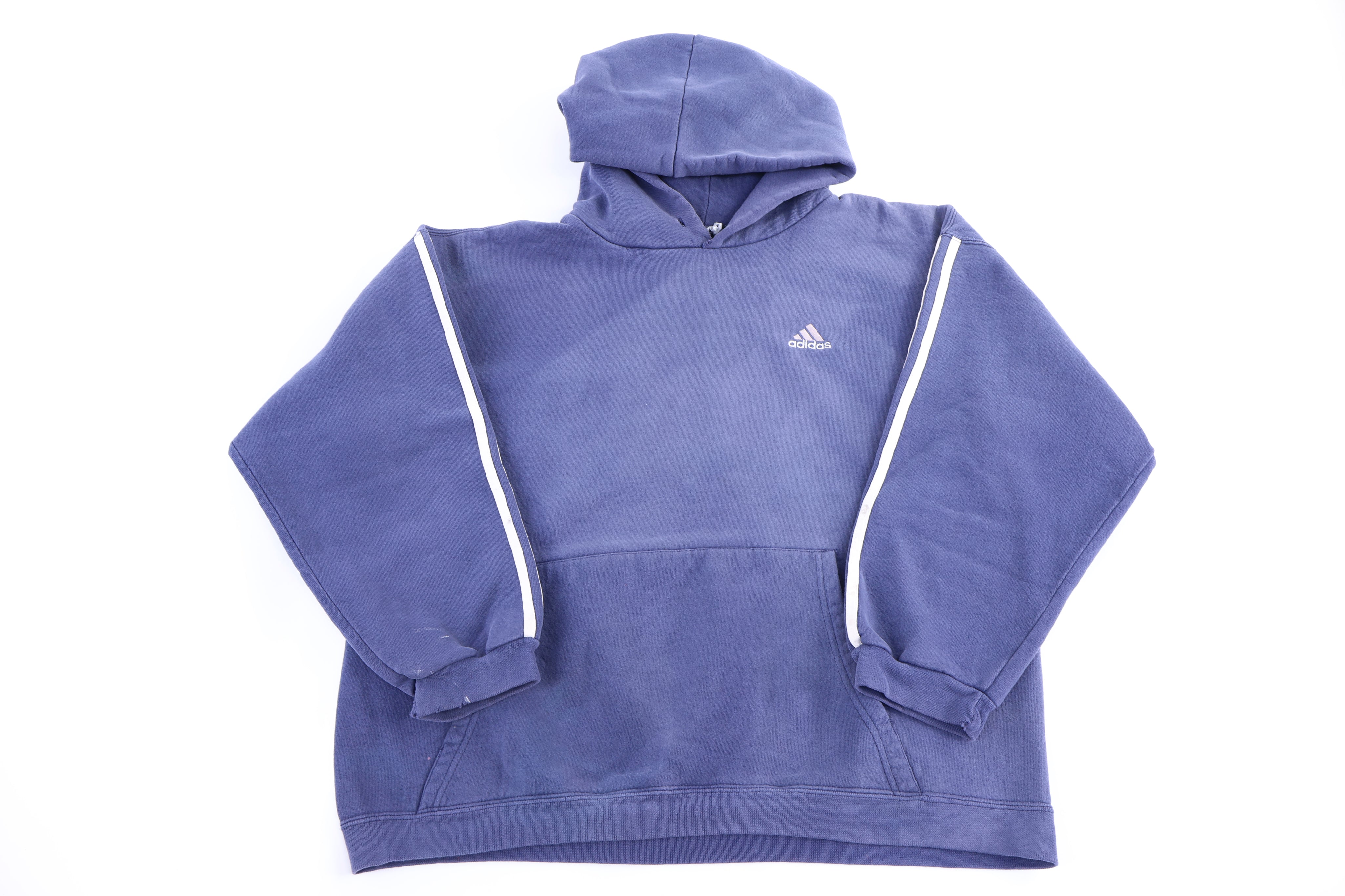 90's Adidas Embroidered Logo Blue Pullover Hoodie