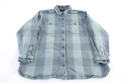 Carhartt Logo Patch Green Plaid LS Button Down