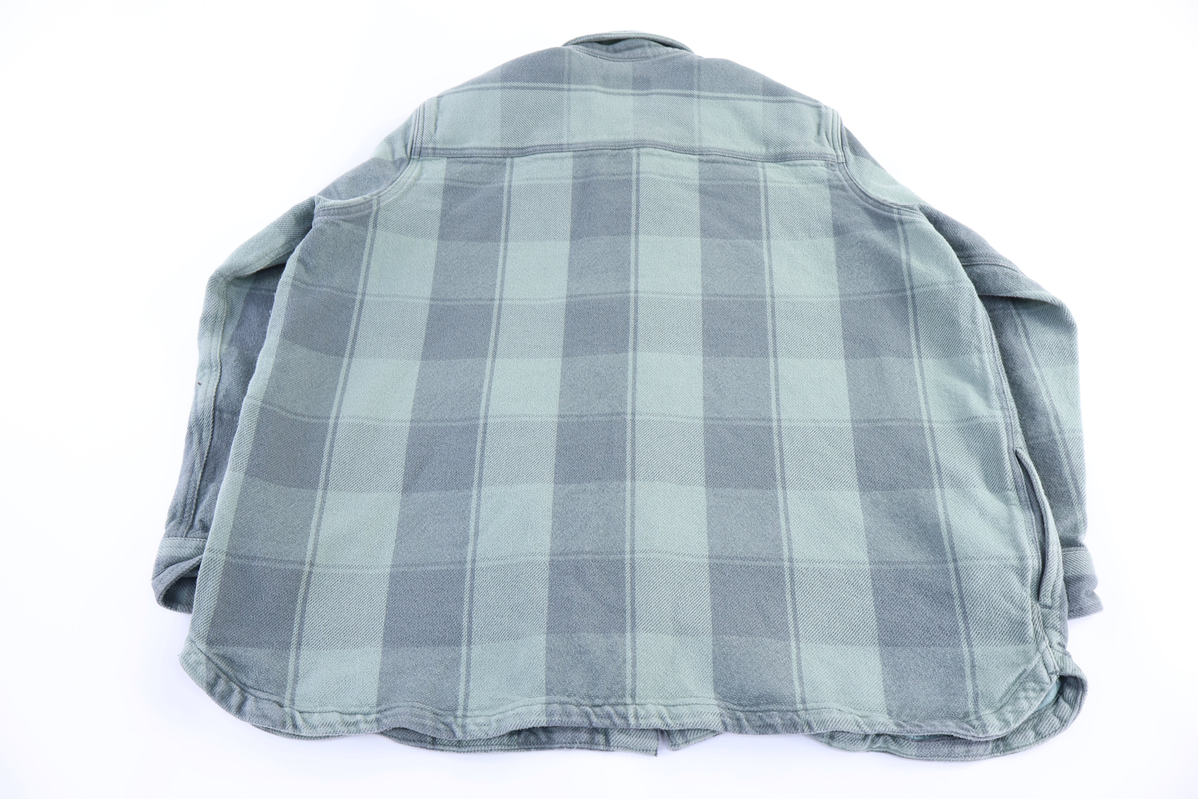 Carhartt Logo Patch Green Plaid LS Button Down