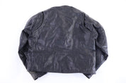 90's Genuine Leather Black Full Zip Jacket