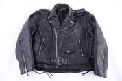 90's Black Leather Biker Jacket