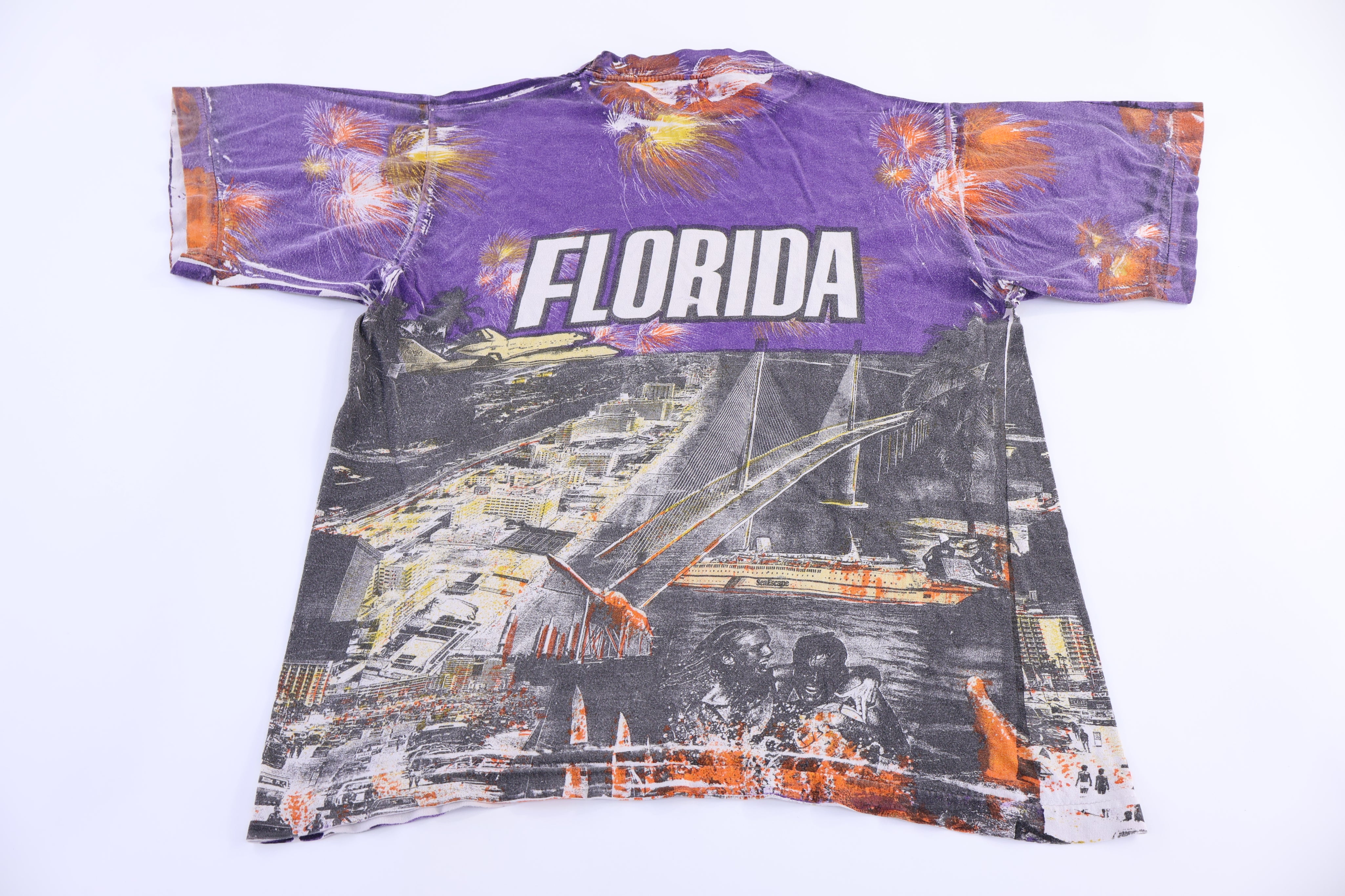 90's Florida All Over Graphic T-shirt