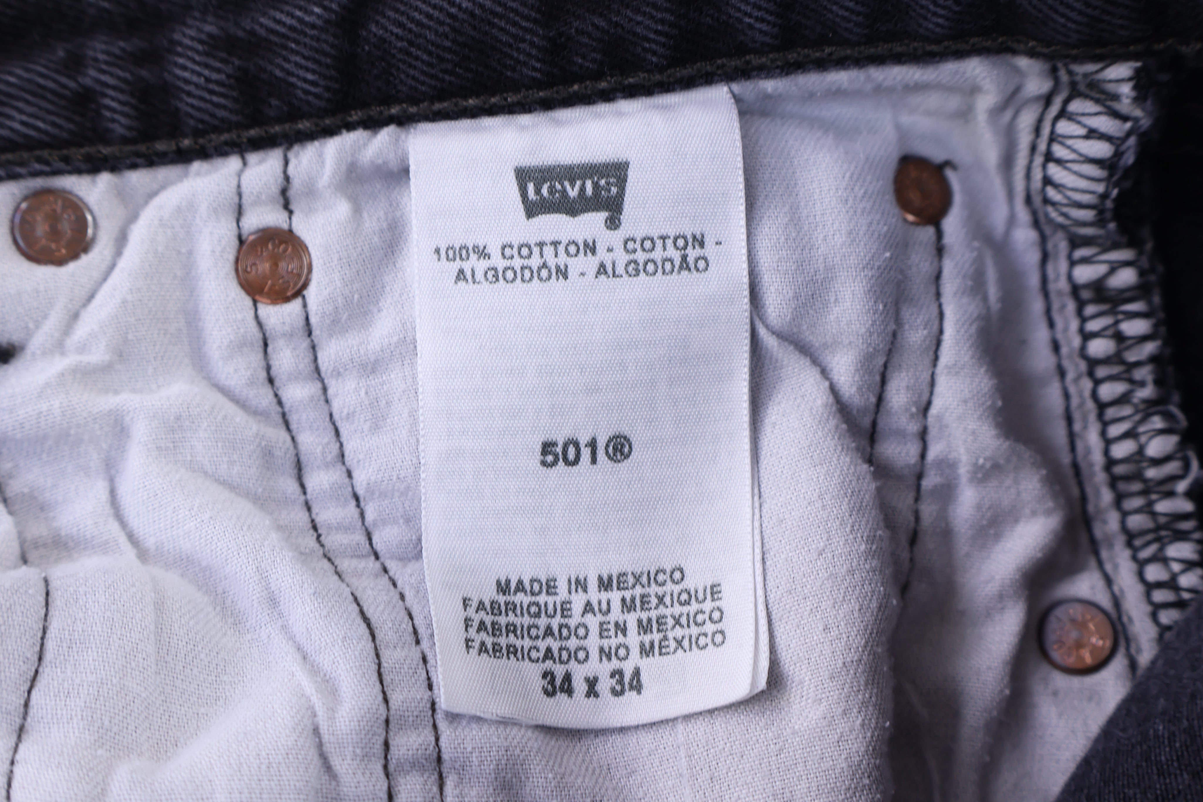 Levi's 501 Black Denim Jeans