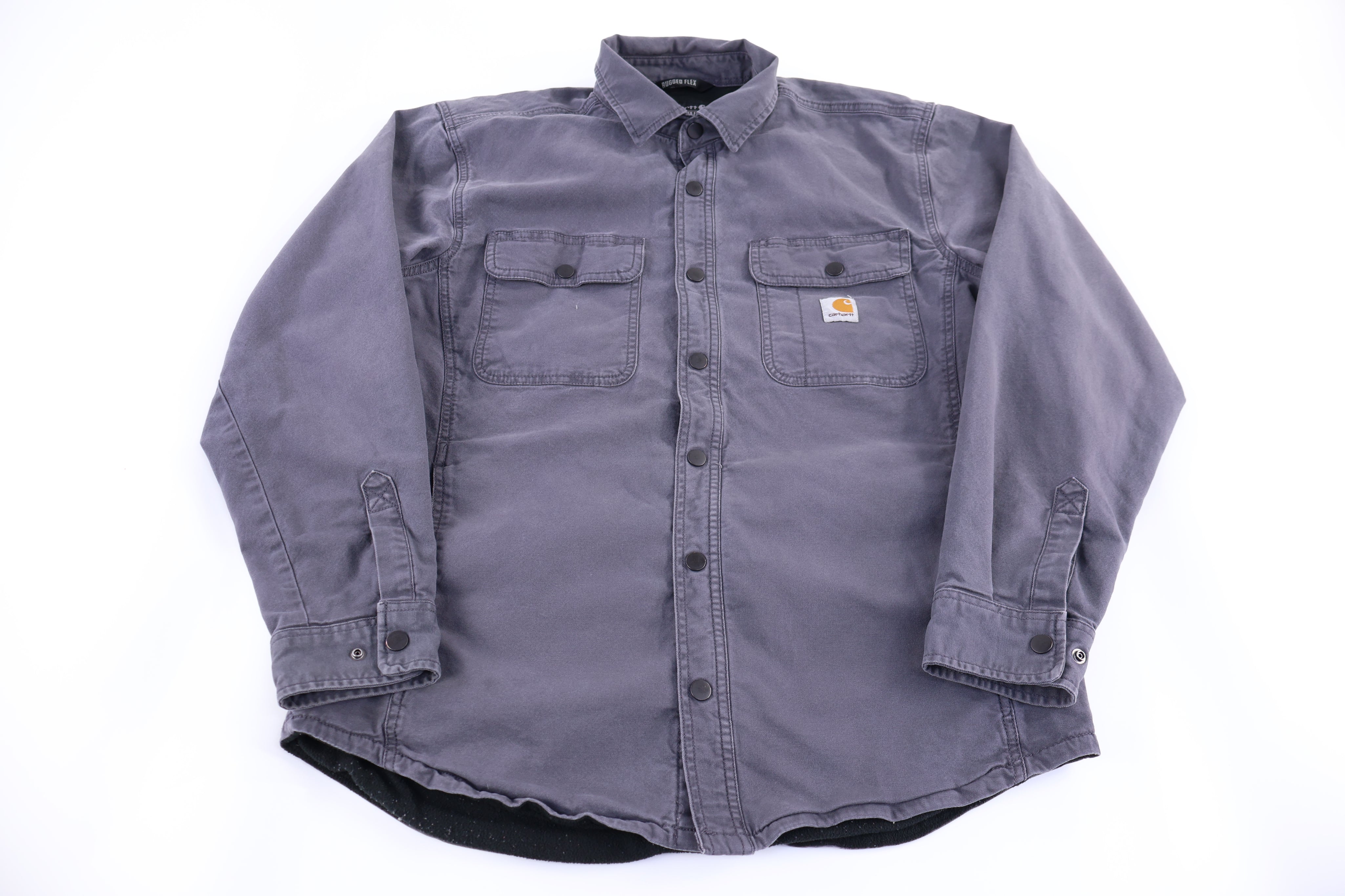 Carhartt Logo Patch Grey Rugged Flex Button Down