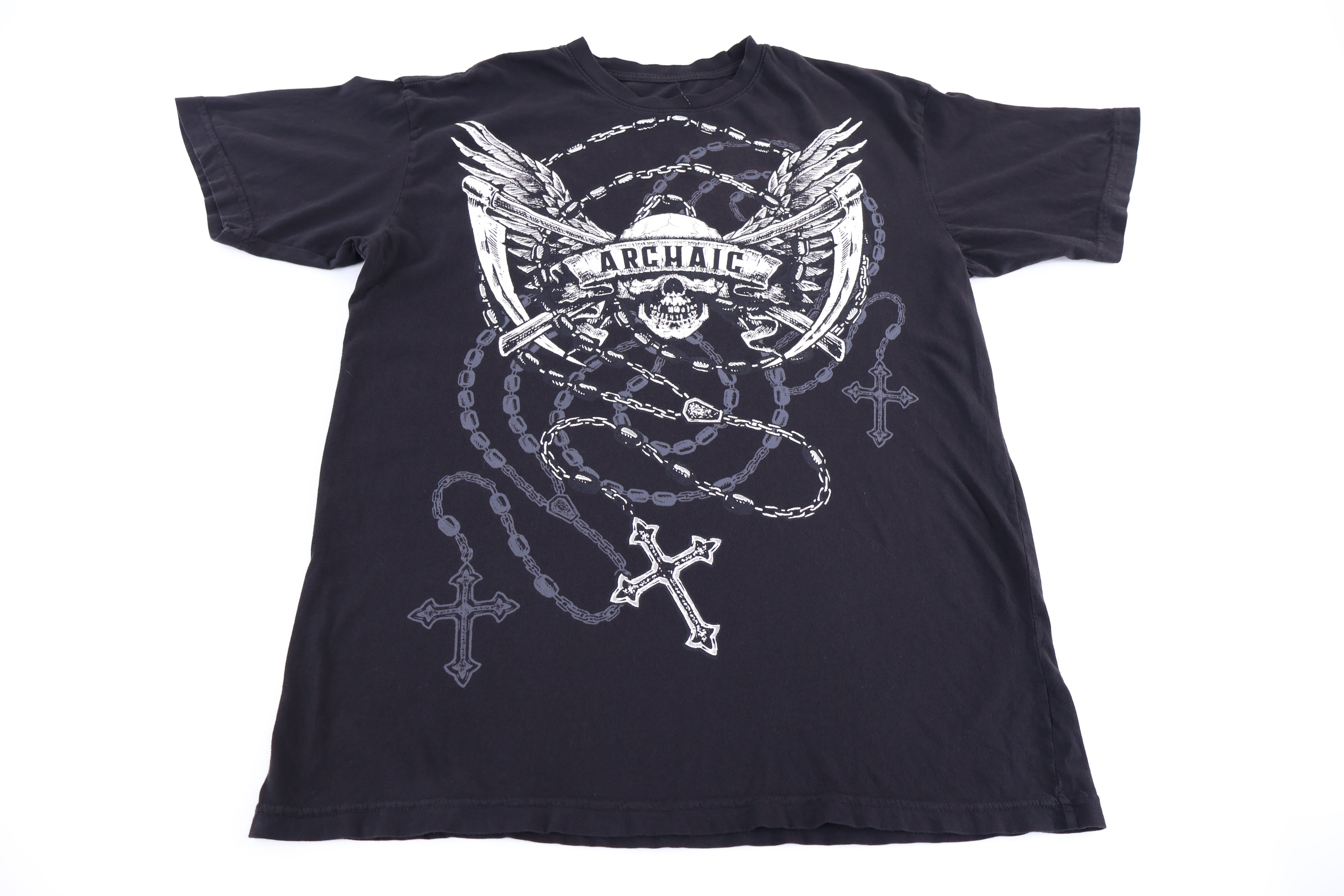 Archaic Grunge Skull Graphic T-shirt