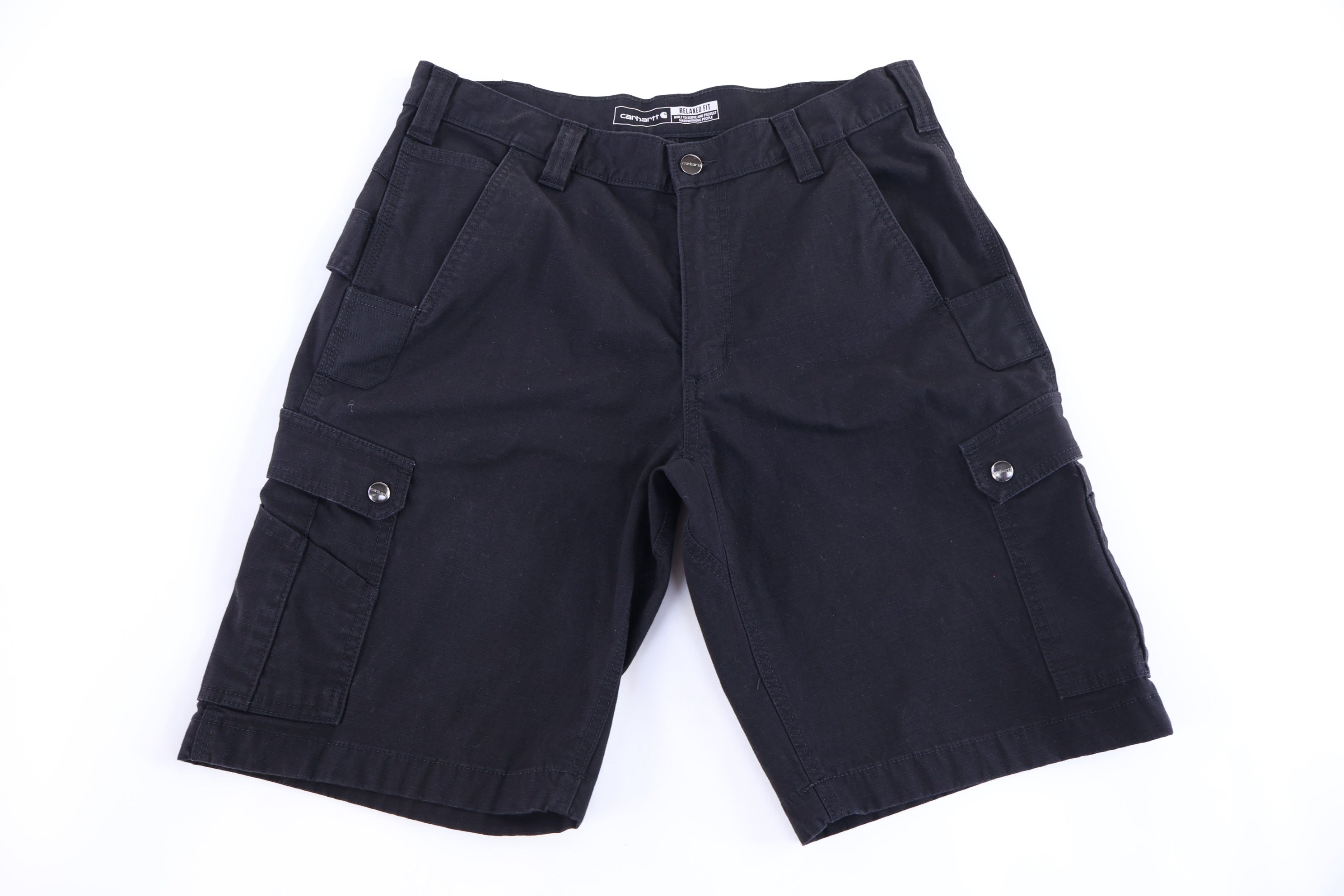 Carhartt Logo Patch Black Relaxed Fit Shorts