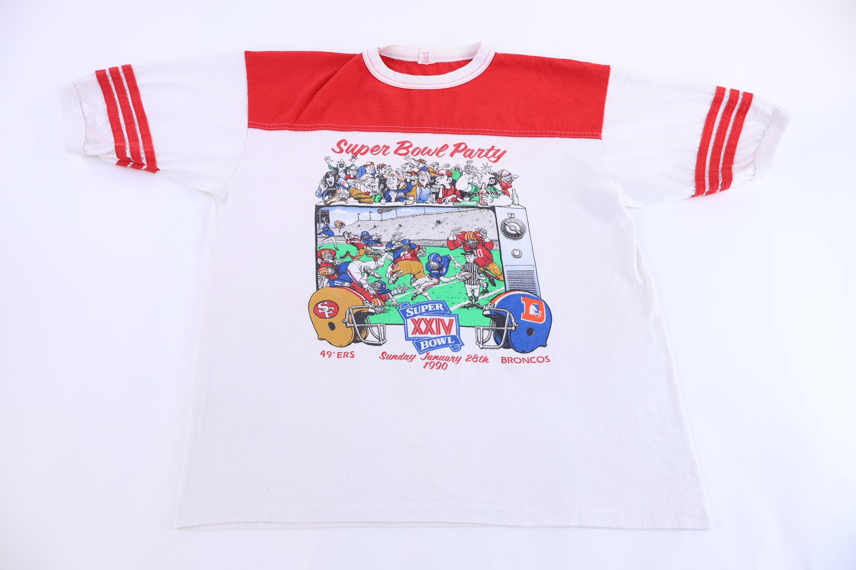 1990 Super Bowl Party Broncos Vs 49ers Football T-shirt