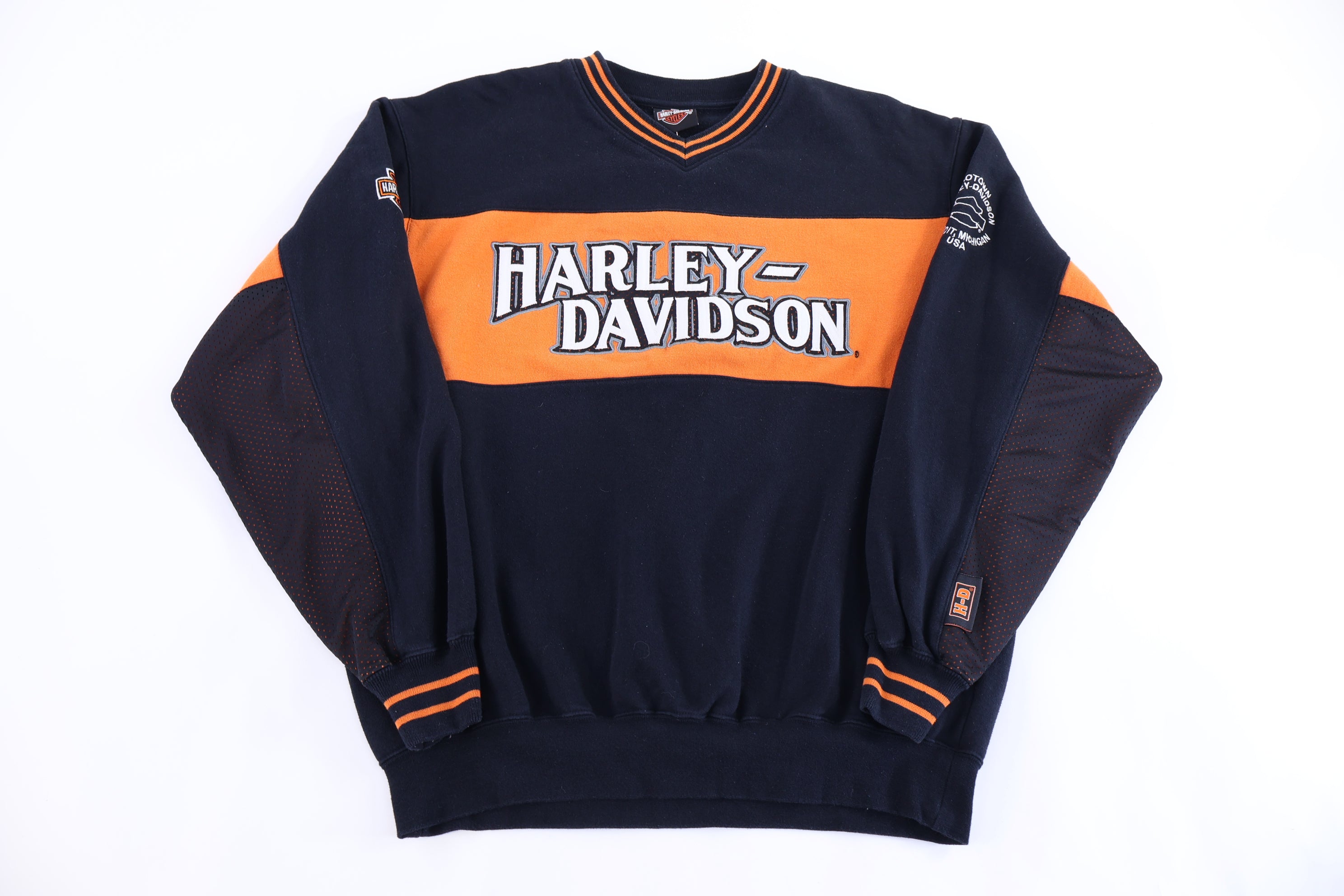 Harley Davidson Motorcycles Multicolor Embroidered Pullover
