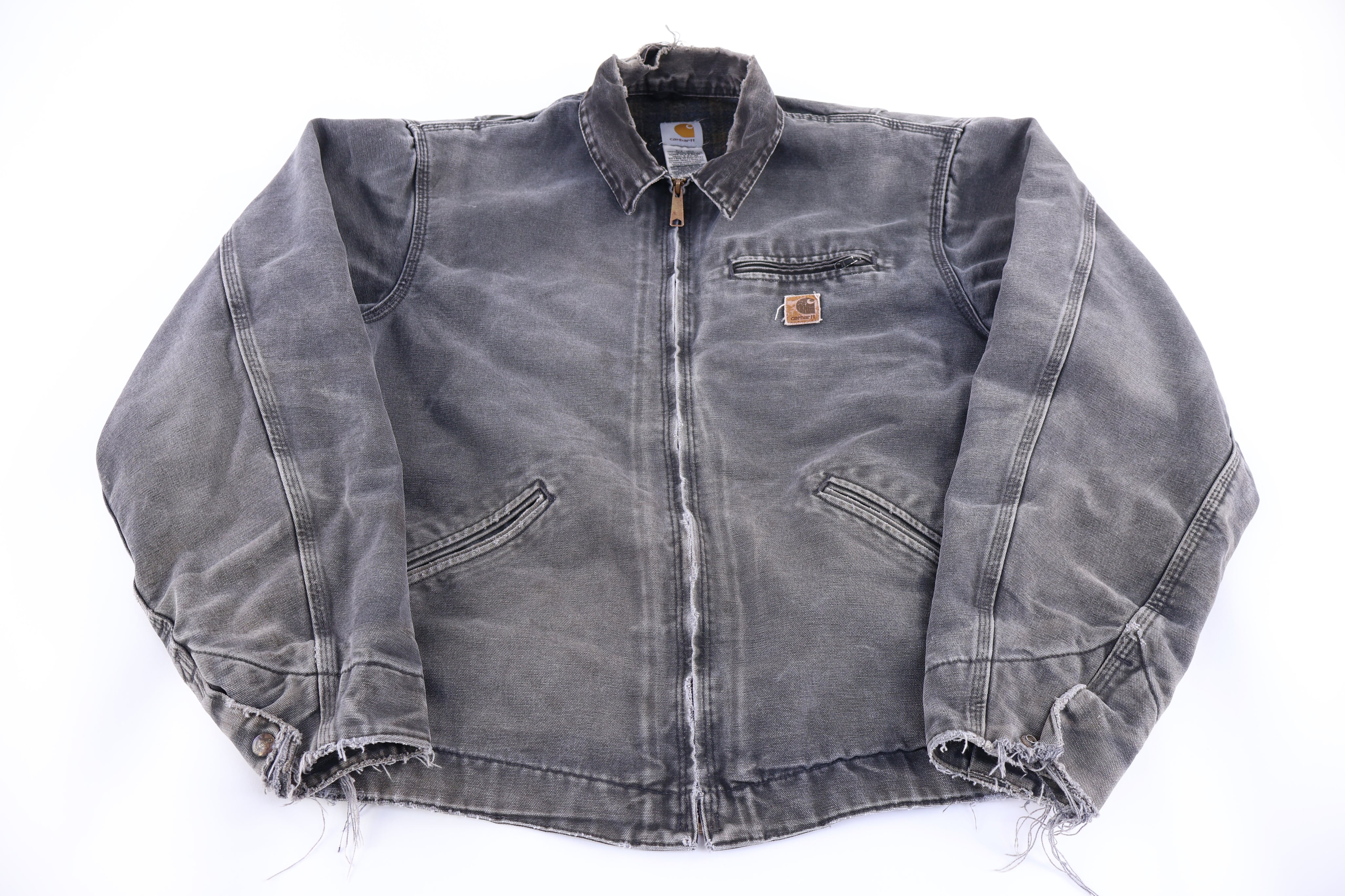 Carhartt Logo Patch Grey Blanket Lined Detroit Jacket