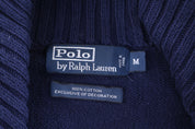 Polo by Ralph Lauren Embroidered Logo Navy Full Zip Sweater