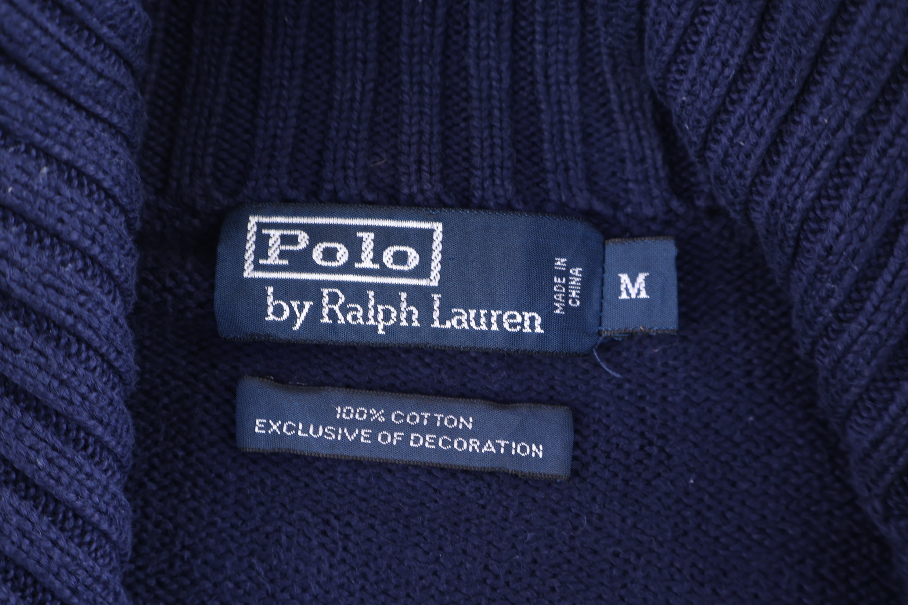 Polo by Ralph Lauren Embroidered Logo Navy Full Zip Sweater
