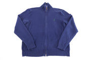 Polo by Ralph Lauren Embroidered Logo Navy Full Zip Sweater