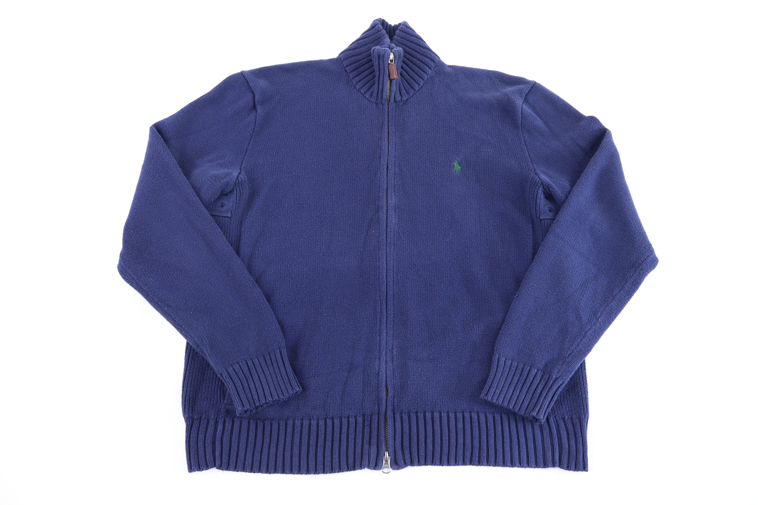 Polo by Ralph Lauren Embroidered Logo Navy Full Zip Sweater