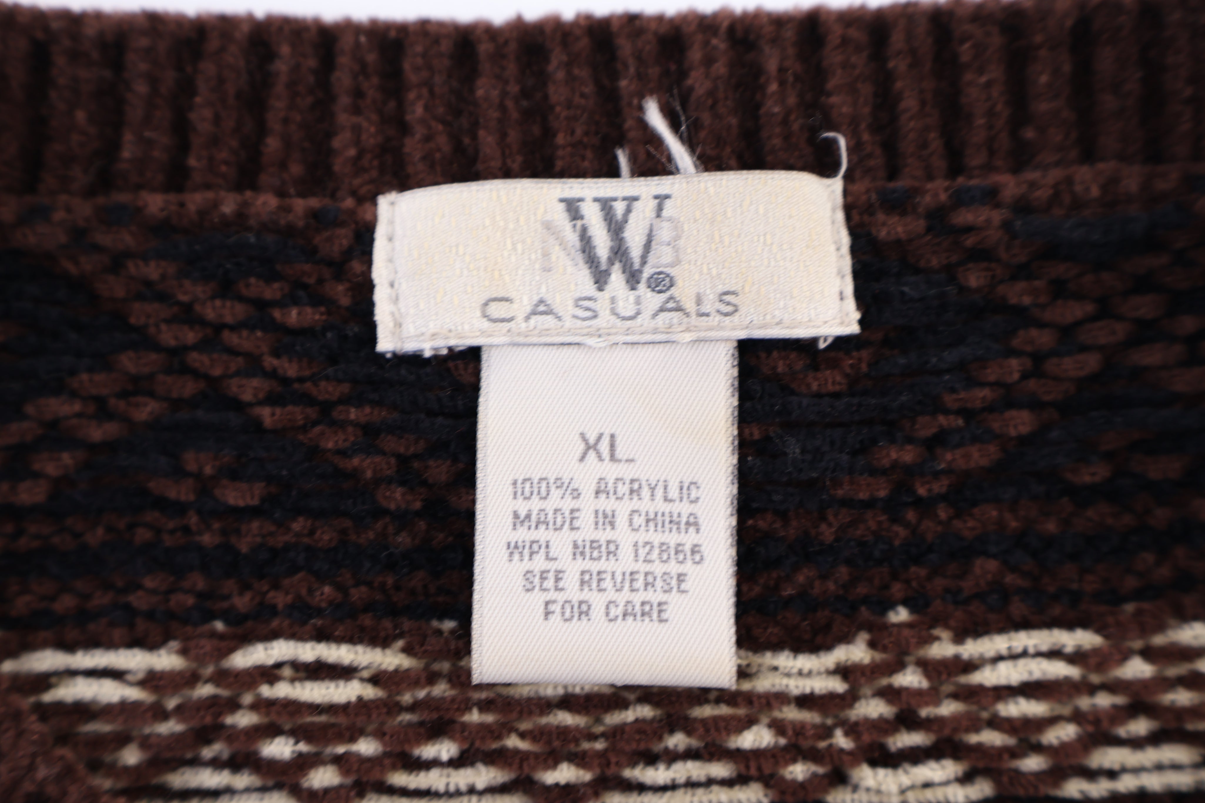 Vintage W Casuals Multipatterned Knit Sweater