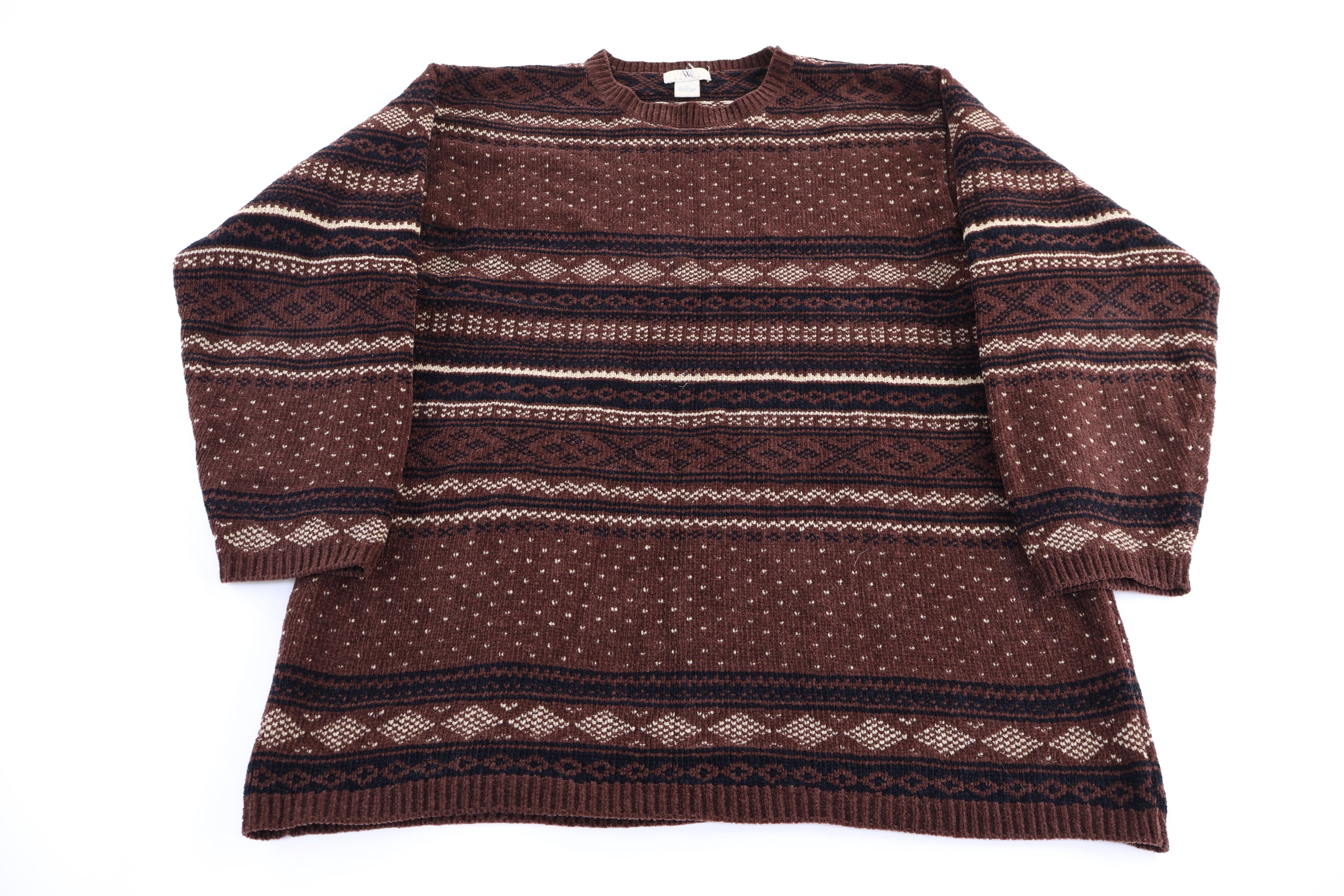 Vintage W Casuals Multipatterned Knit Sweater