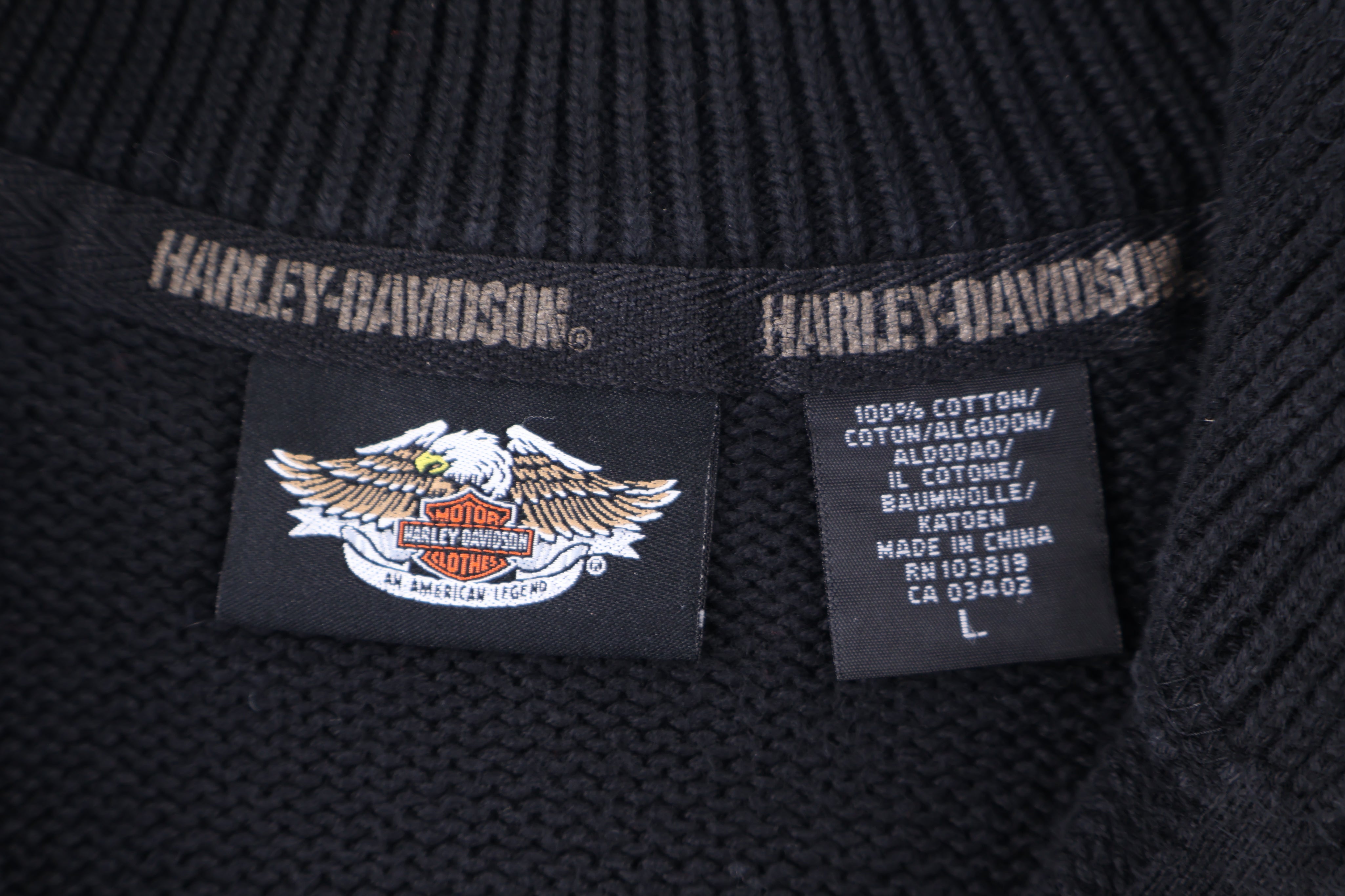 Harley Davidson Motorcycles Quarter Zip Sweater