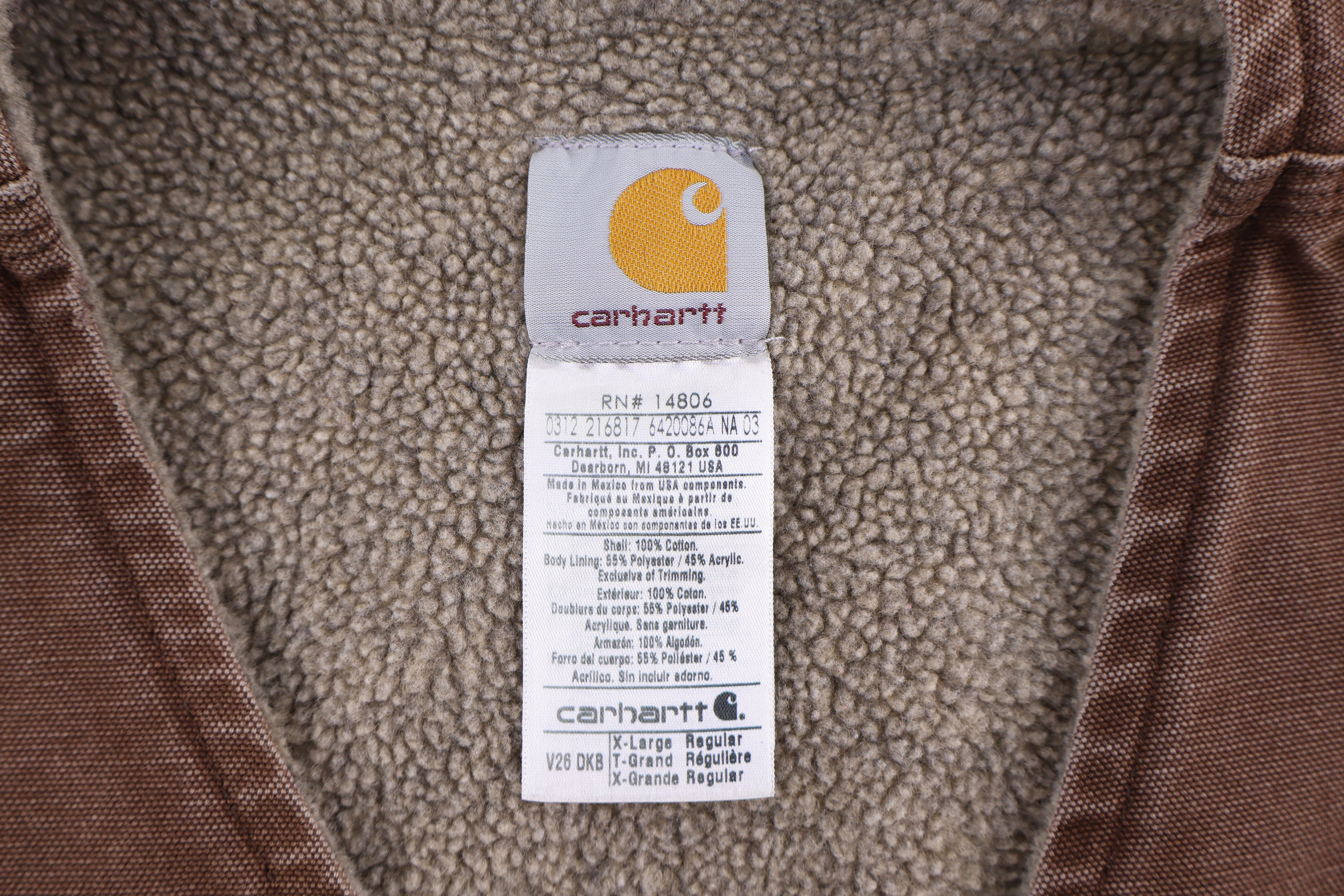 Carhartt Logo Patch Brown Full Zip Vest