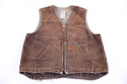 Carhartt Logo Patch Brown Full Zip Vest