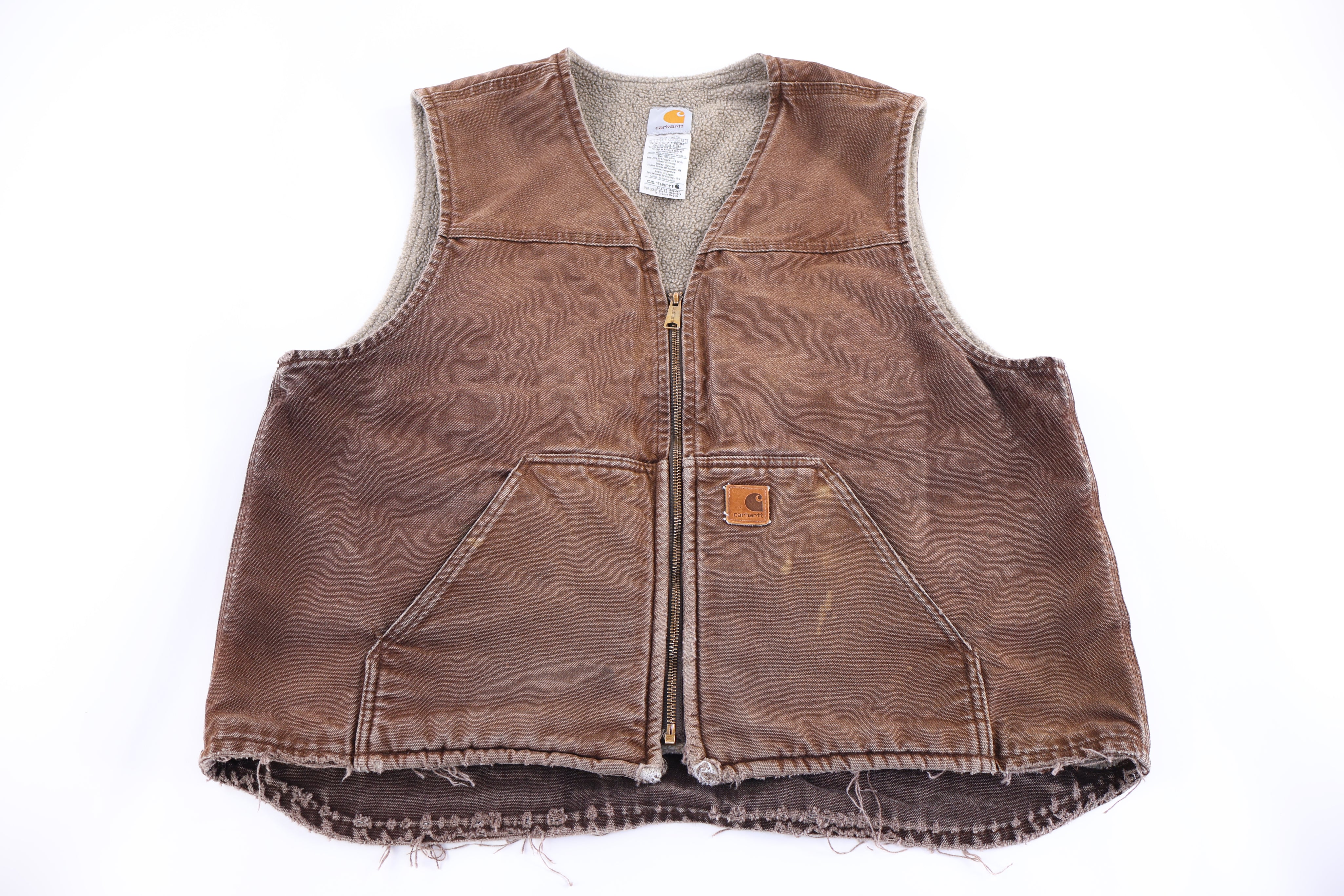 Carhartt Logo Patch Brown Full Zip Vest