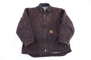 Carhartt Logo Patch Brown Sherpa Lined Full Zip Jacket
