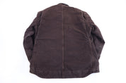 Carhartt Logo Patch Brown Sherpa Lined Full Zip Jacket