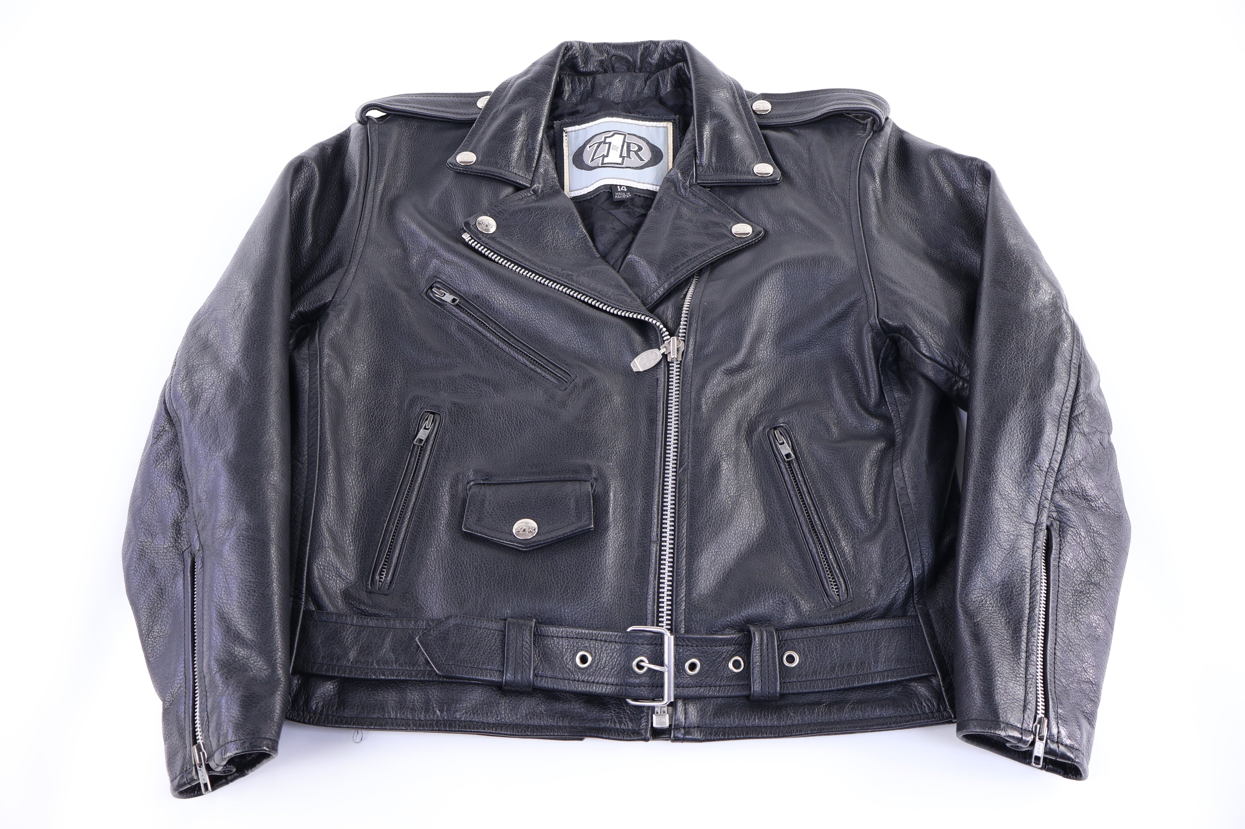 Vintage Z1R Black Leather Full Zip Jacket