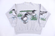 1993 Art Pacific Ducks Nature Graphic Sweatshirt