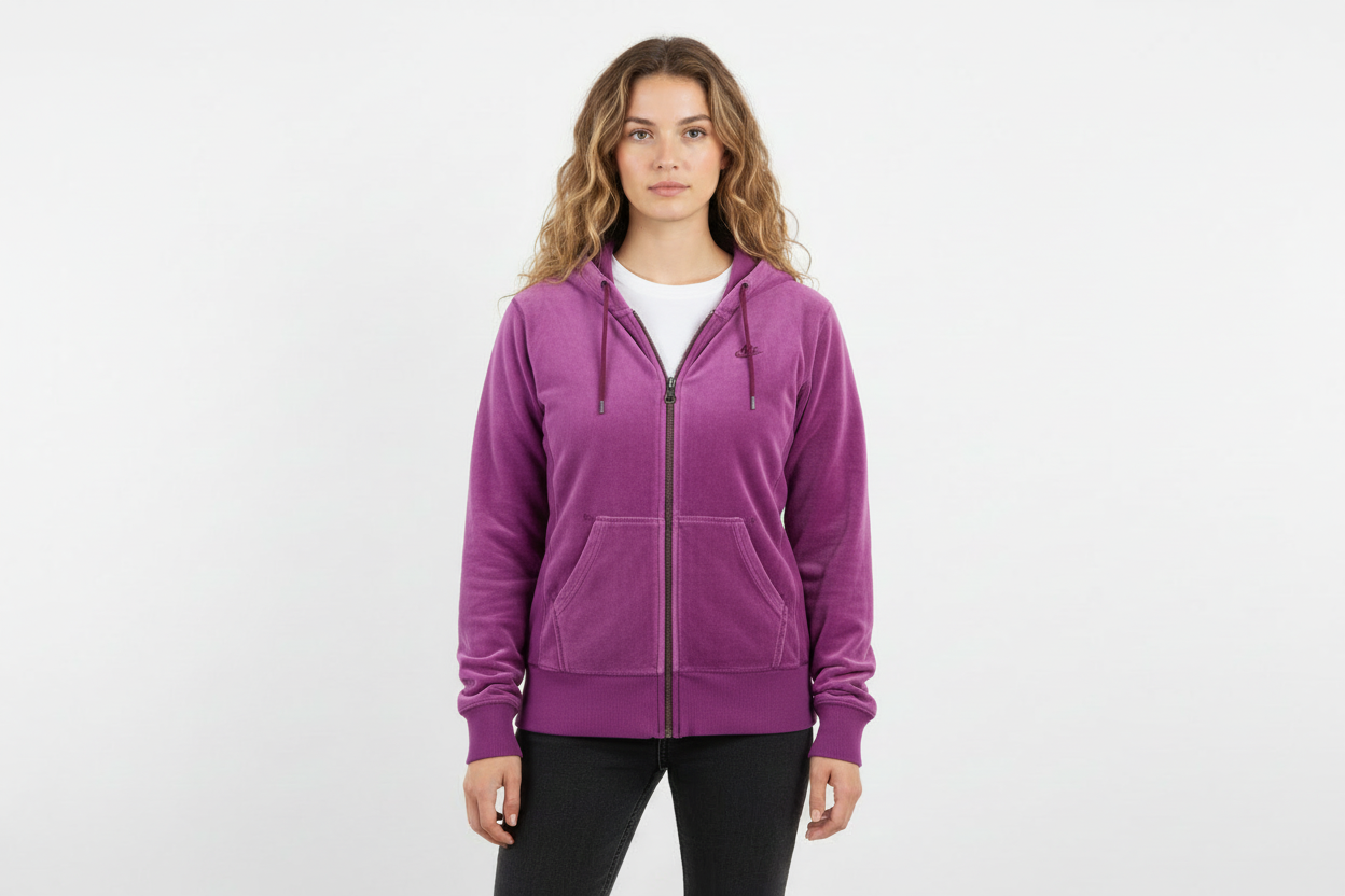 Women's Vintage Nike Purple Full Zip Sweater