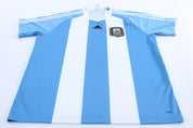 Adidas Embroidered Logo Argentina Striped Soccer Jersey - ThriftedThreads.com