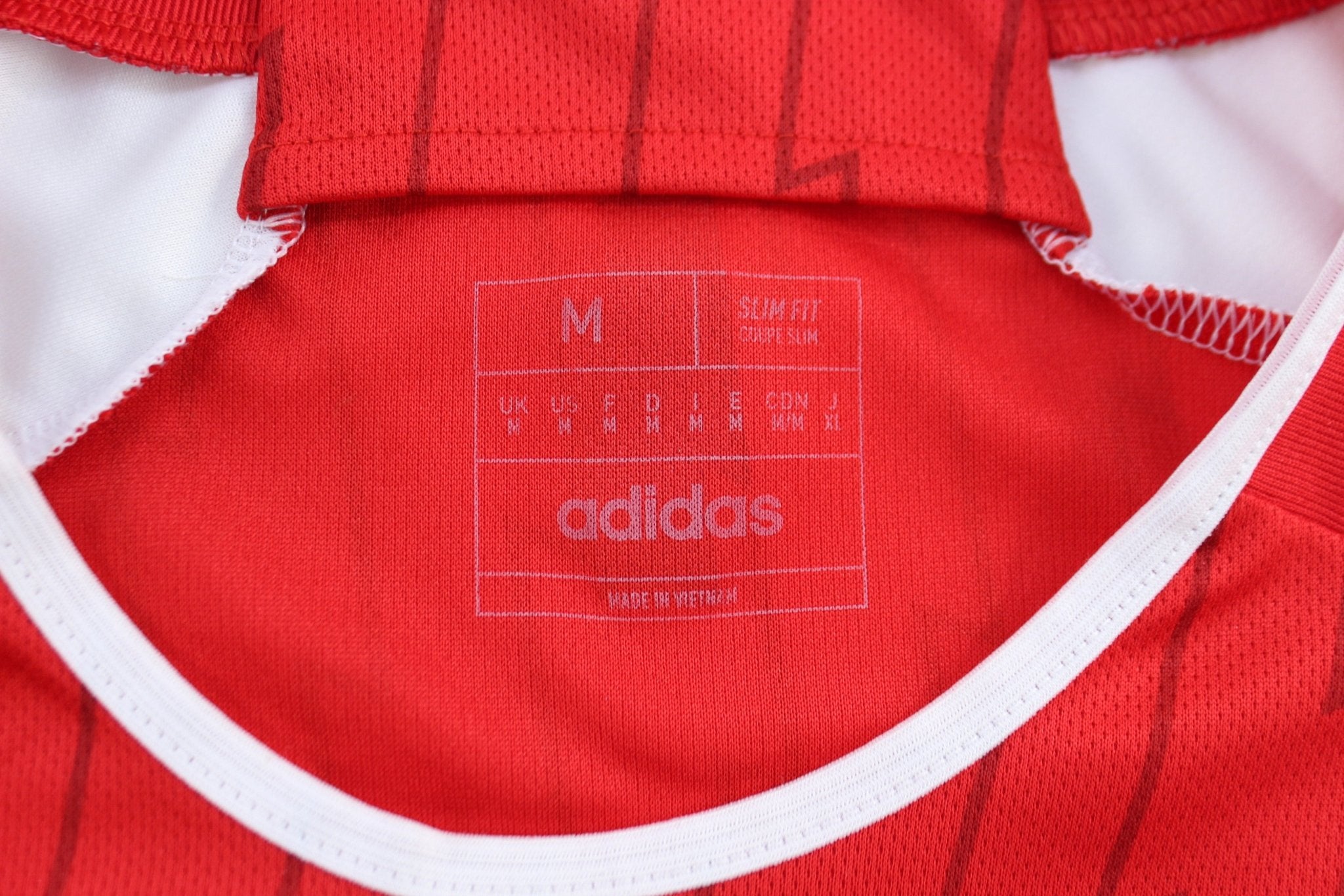Adidas Embroidered Logo Arsenal Striped Soccer Jersey - ThriftedThreads.com