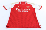 Adidas Embroidered Logo Arsenal Striped Soccer Jersey - ThriftedThreads.com